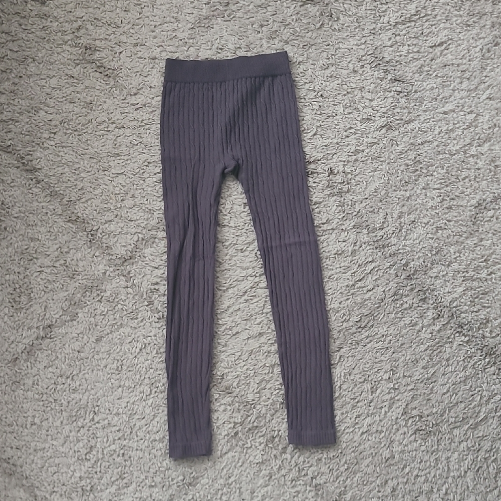 Cozy Kids Ribbed Leggings - Dark Gray